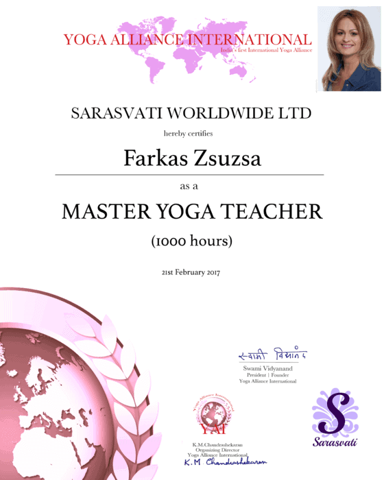 Farkas Zsuzsa Master Yoga Teacher